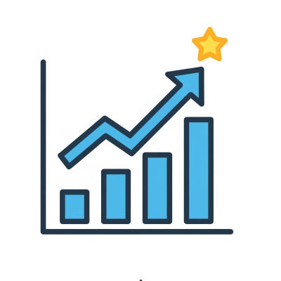 Icono de gráfica ascendente para Crecimiento Financiero con Aivlife